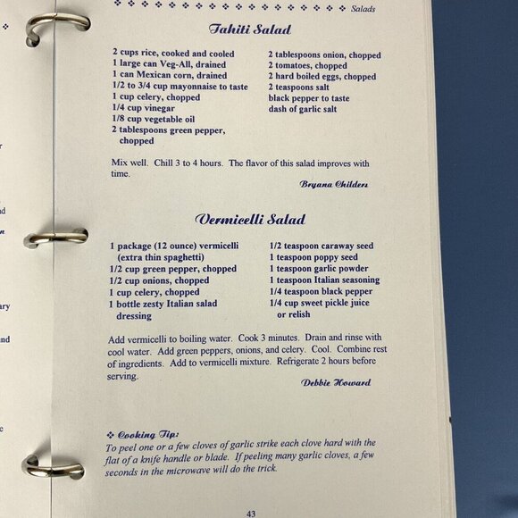 Seasoned With Grace Cookbook 1993 Ring Binder Grace Bible Church College Station - Picture 9 of 16